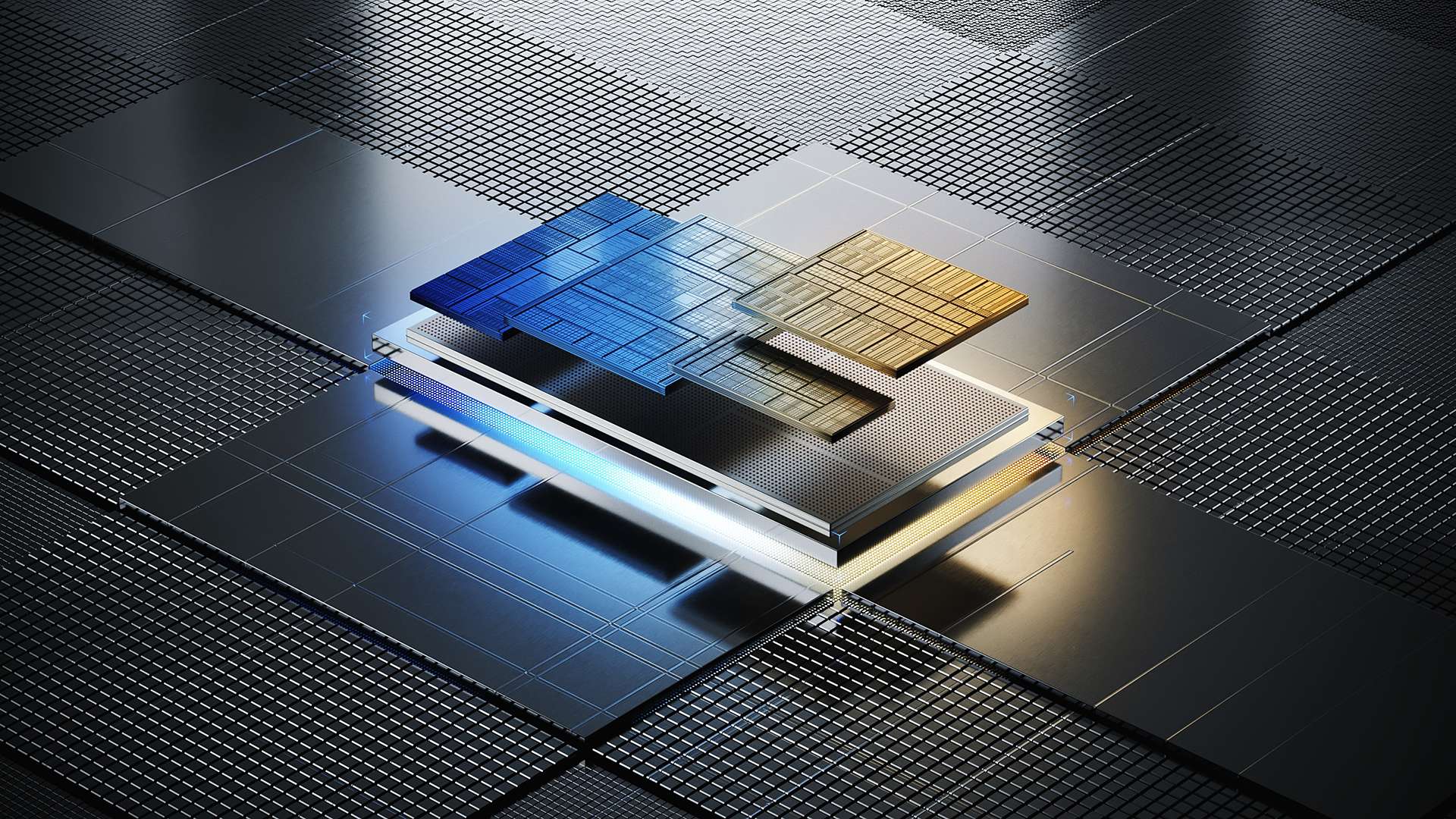 Imagem conceitual dos processadores Intel Core Ultra. Foto: Divulgação