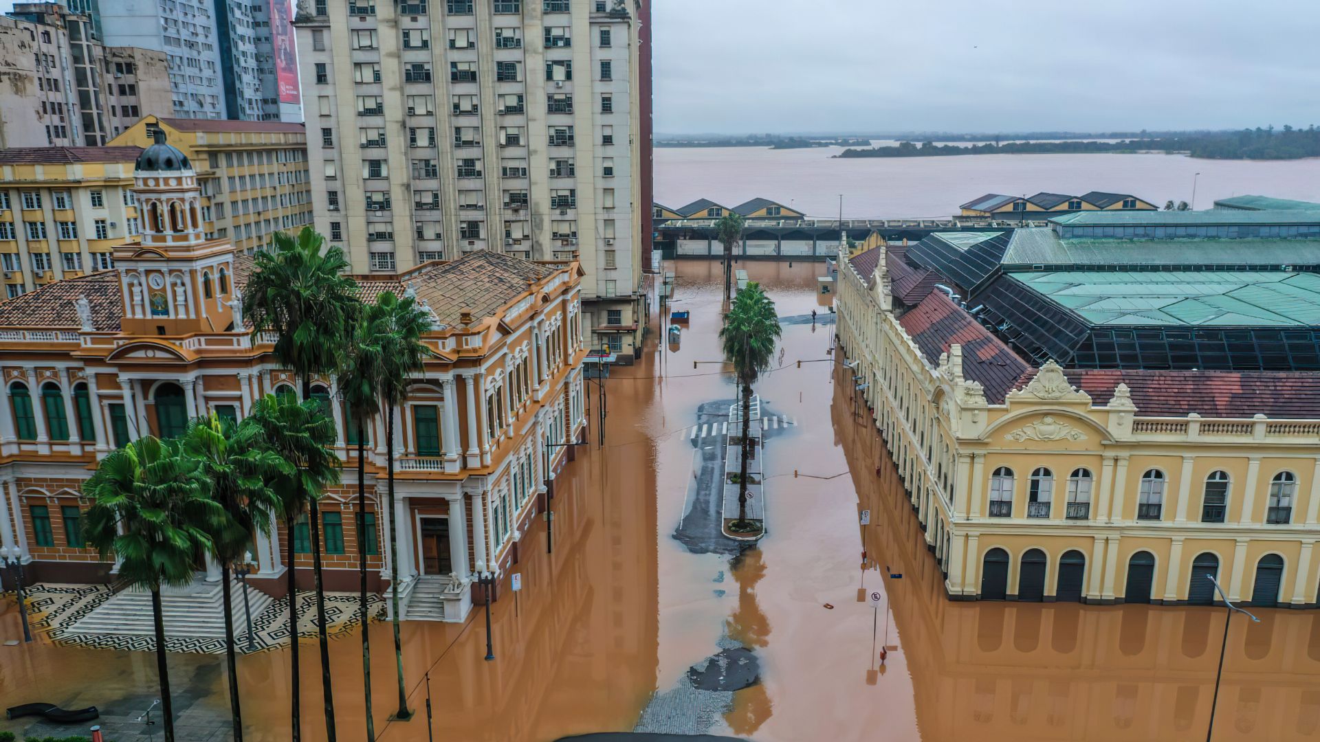 Centro de Porto Alegre alagado. Foto Gilvan Rocha, Agência Brasil