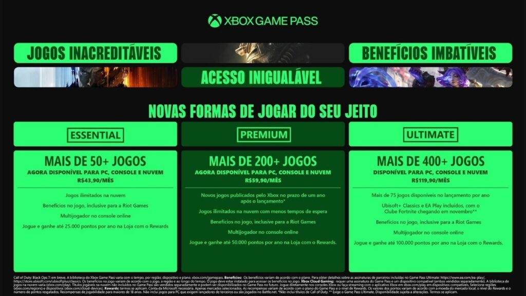 game pass, novos preços