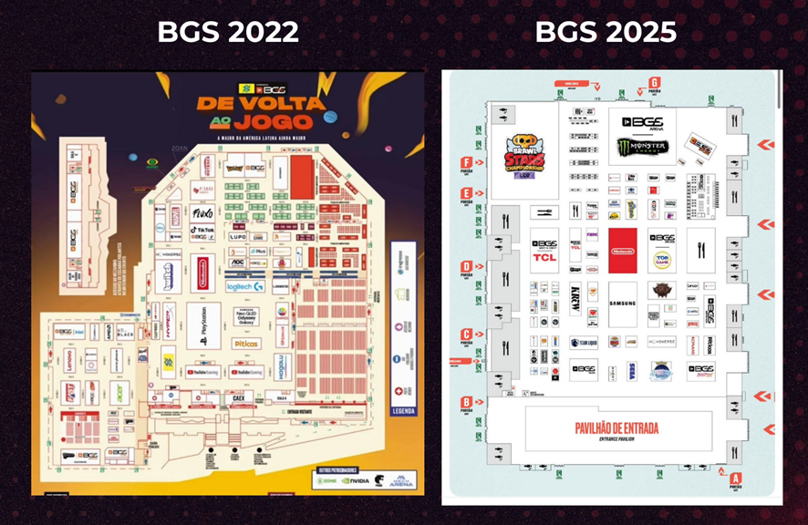 bgs 2025, bgs 2022, comparação, brasil game show
