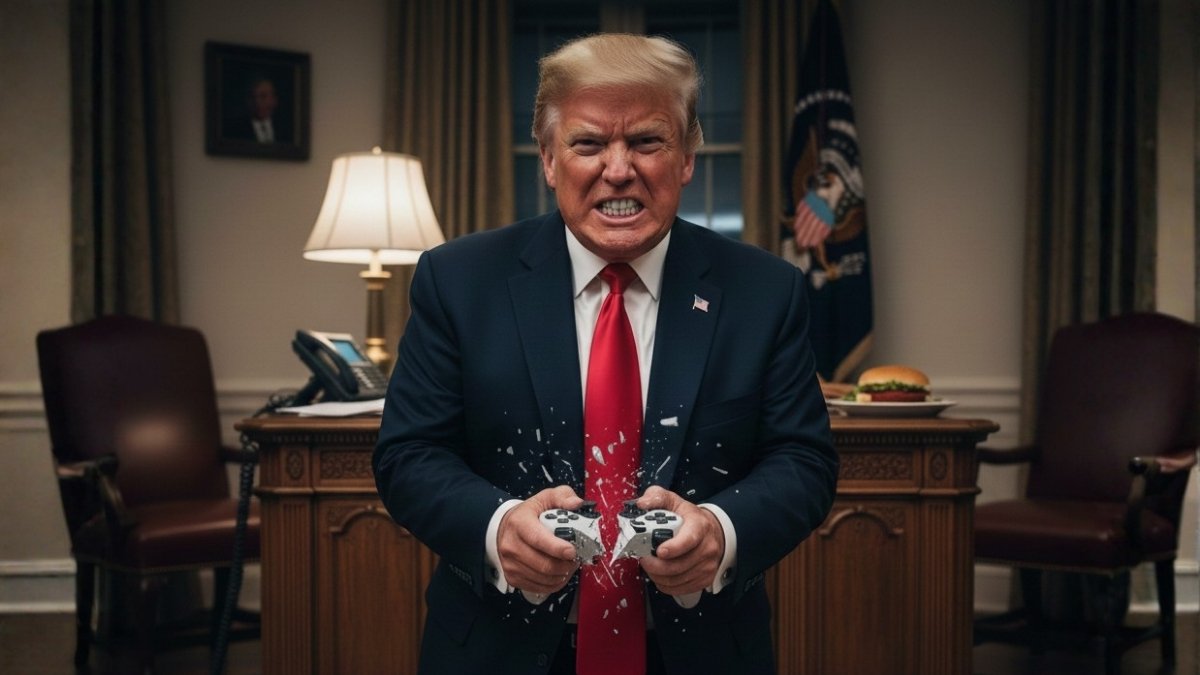 donald trump, videogames, controle, salão oval