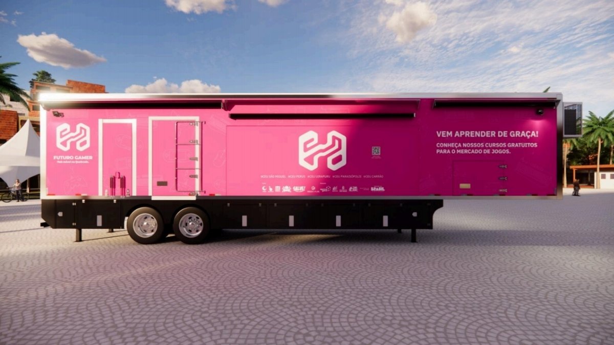 futuro gamer, carreta, hub, curso grátis, curso de games