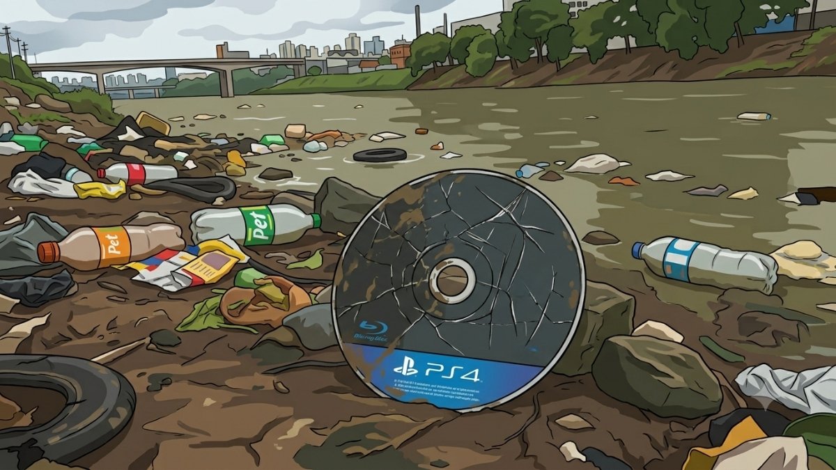 mídia física, lixo, preservação, playstation, sony